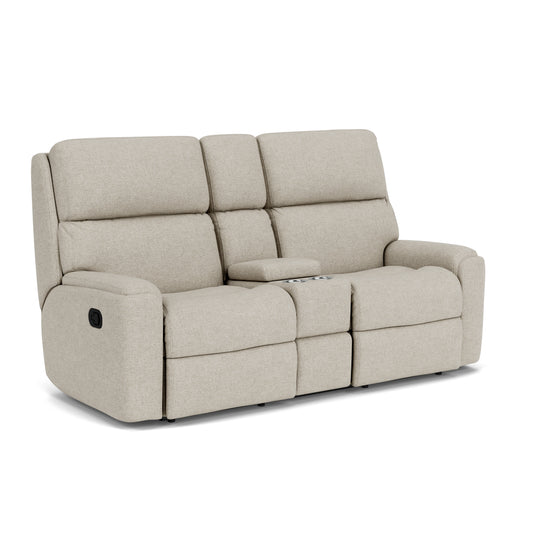 Rio Reclining Loveseat with Console - Driftwood