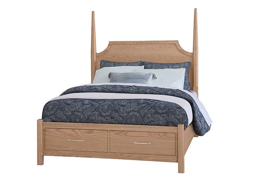 Tide & Timber Pencil Poster Bed with Footboard Storage