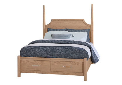 Tide & Timber Pencil Poster Bed with Footboard Storage