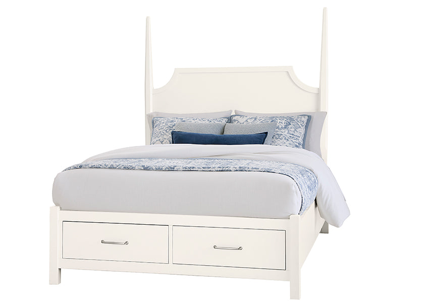 Tide & Timber Pencil Poster Bed with Footboard Storage