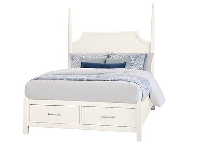Tide & Timber Pencil Poster Bed with Footboard Storage