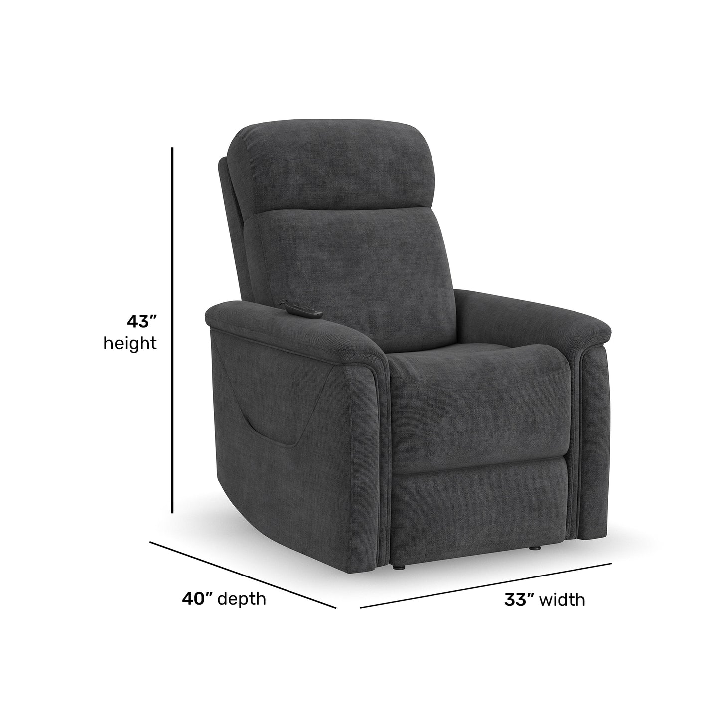 Flexsteel Luma Power Lift Recliner with Power Headrest, Lumbar, Heat & Massage
