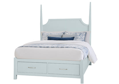 Tide & Timber Pencil Poster Bed with Footboard Storage