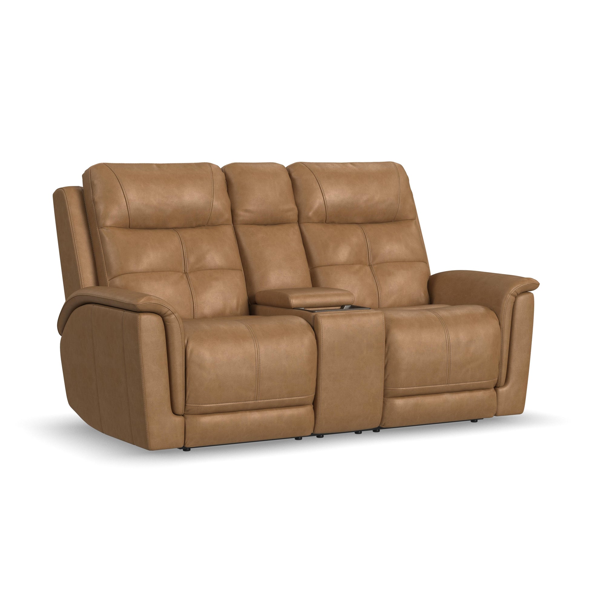Flexsteel Ranger Power Reclining Loveseat with Console, Power Headrest, Lumbar, Heat & Massage