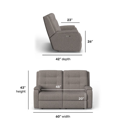 Arlo Power Reclining Loveseat - Driftwood