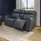 Flexsteel Warren Power Reclining Loveseat with Console, Power Headrest & Lumbar