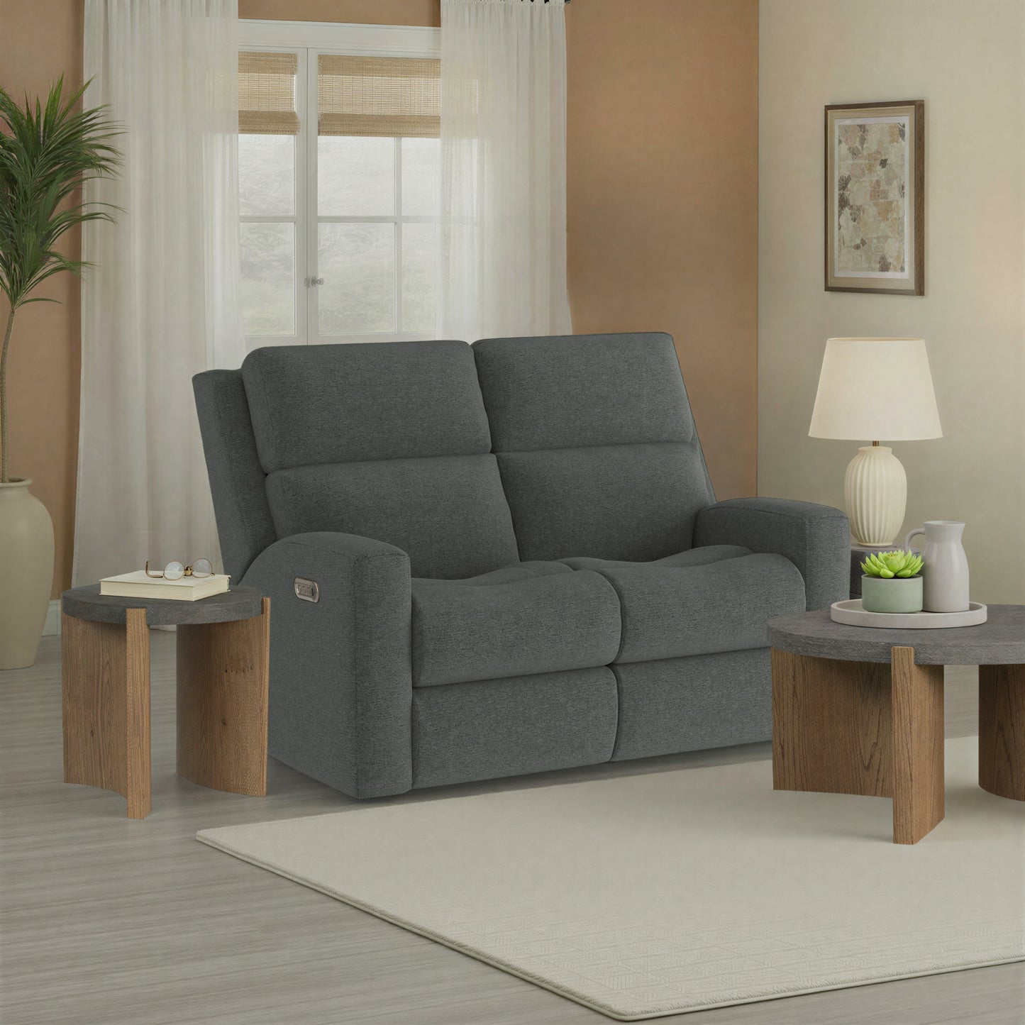 Flexsteel Score Power Reclining Loveseat with Power Headrests & Lumbar