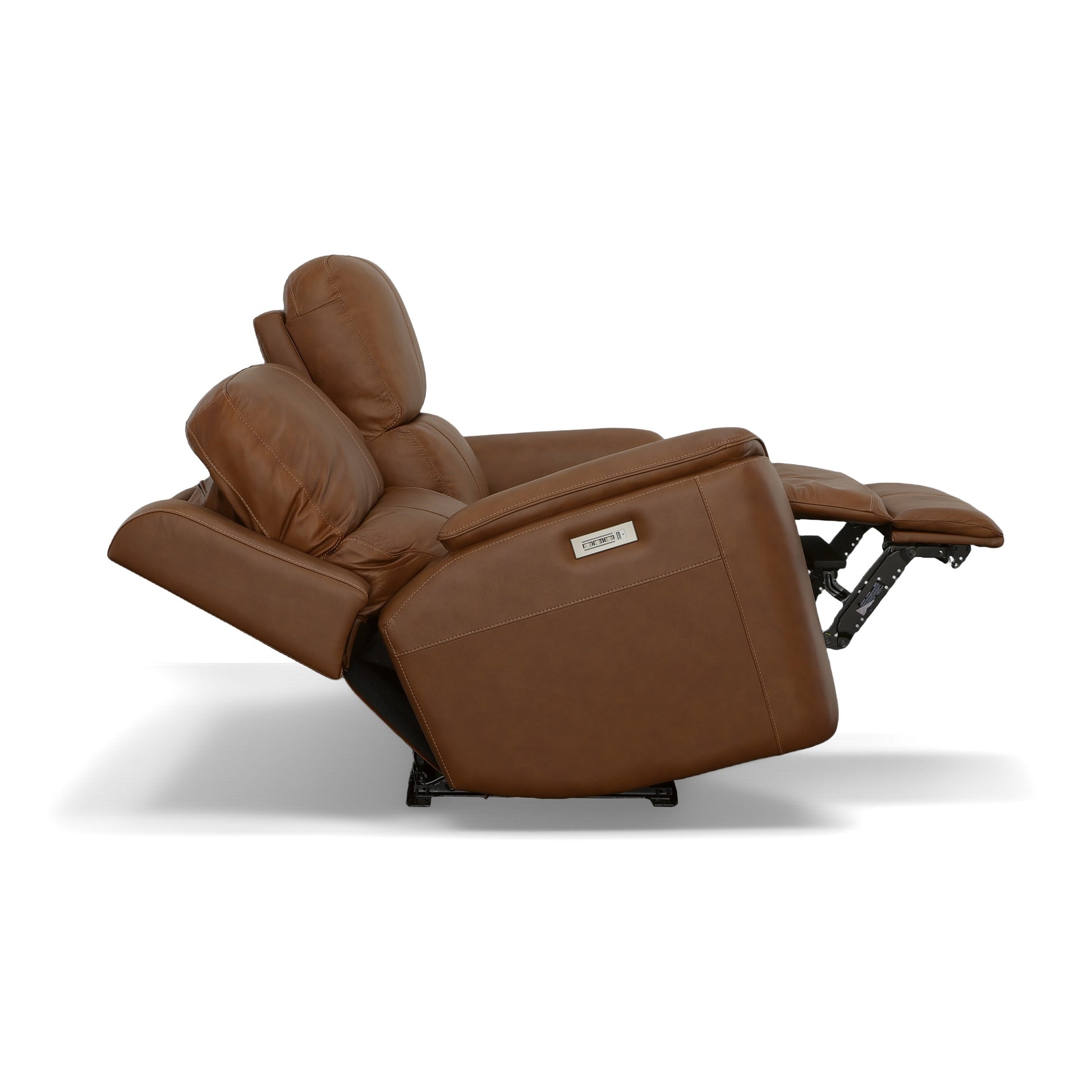 Flexsteel Henry Power Reclining Loveseat with Power Headrests & Lumbar