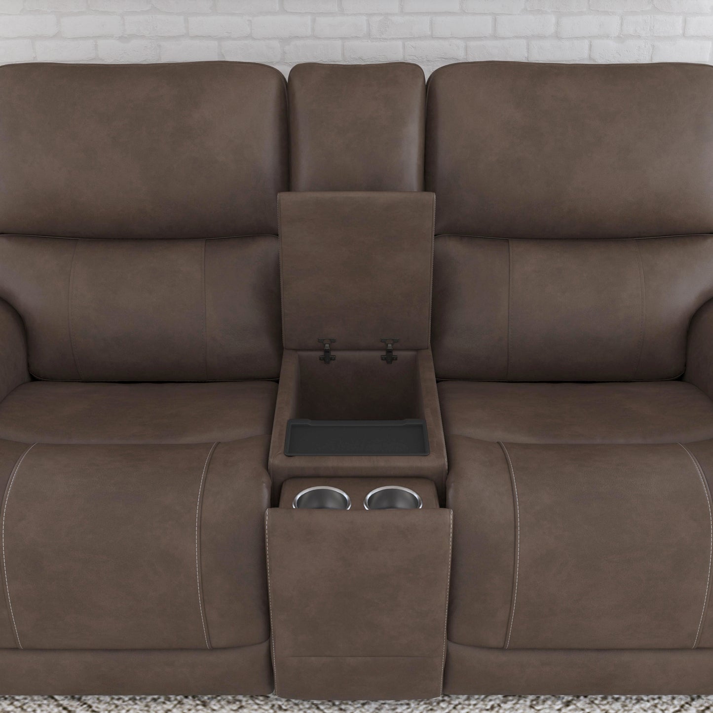 Flexsteel Carter Power Reclining Loveseat with Console & Power Headrests & Lumbar