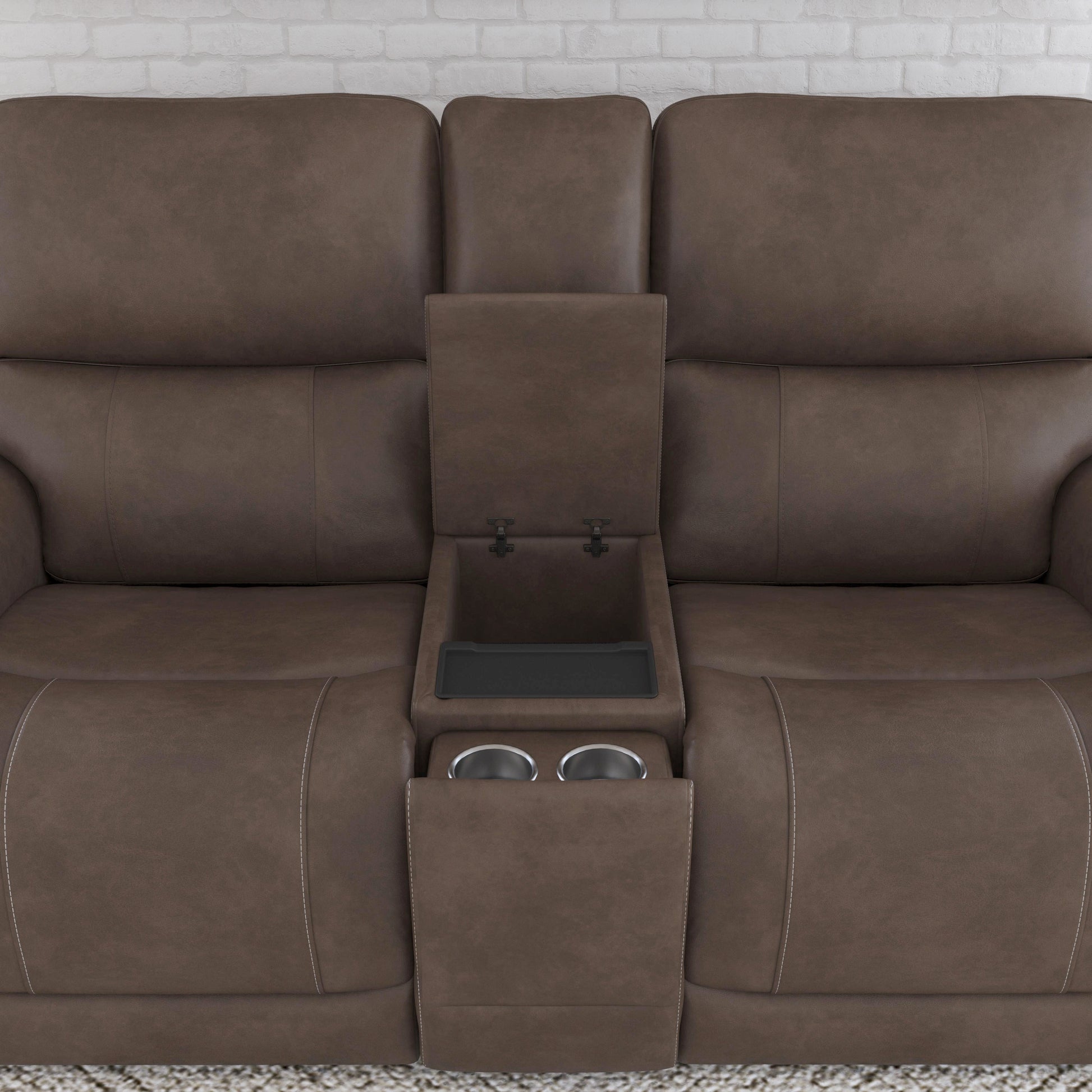 Flexsteel Carter Power Reclining Loveseat with Console & Power Headrests & Lumbar