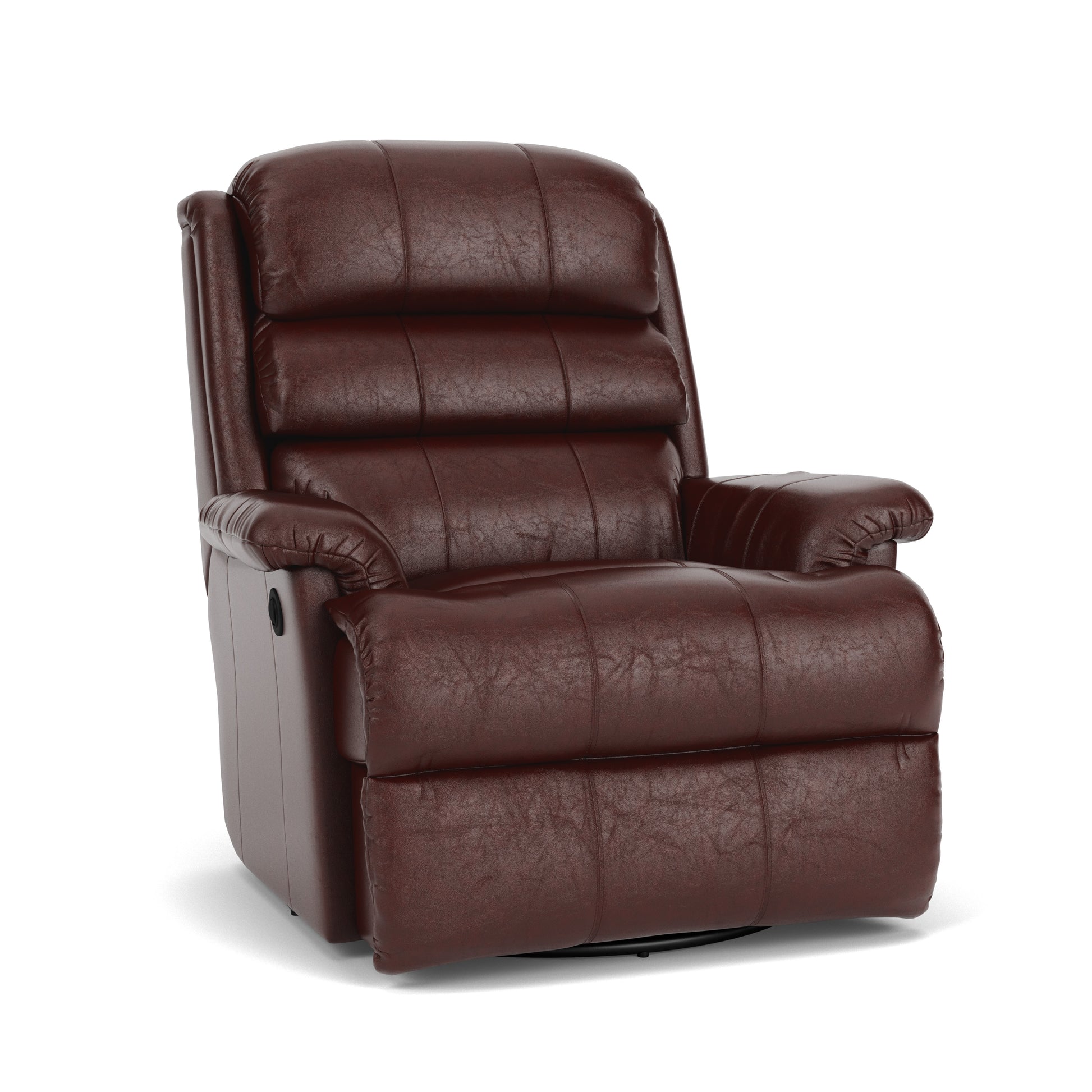 Yukon Leather Swivel Gliding Recliner - Syrup