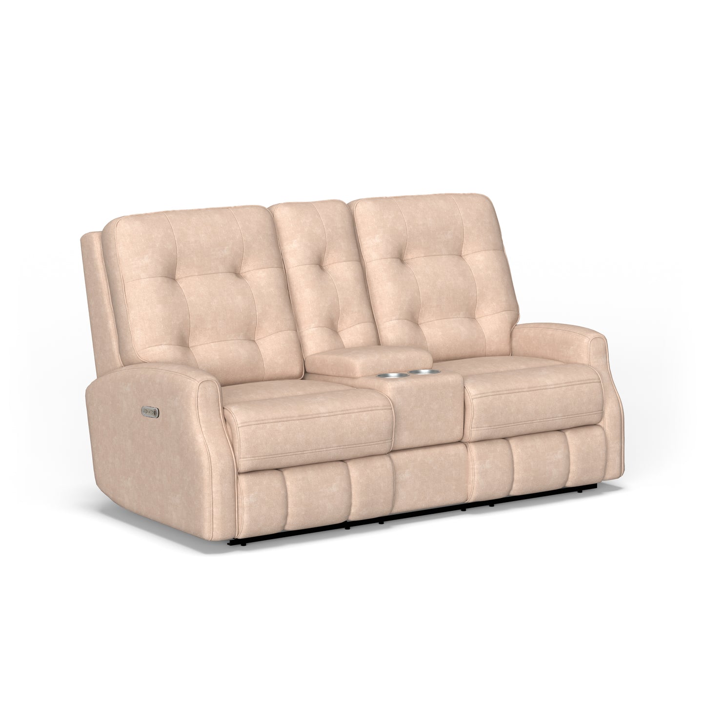 Flexsteel Devon Power Reclining Loveseat with Console & Power Headrests