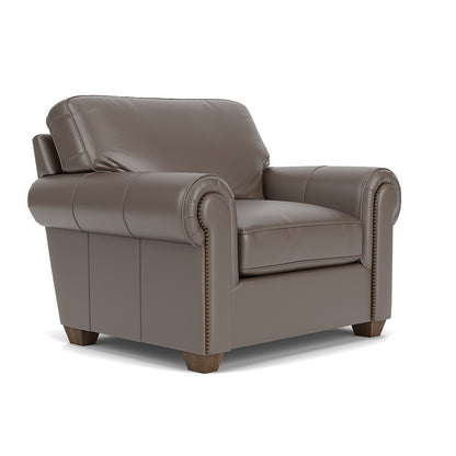 Carson Leather Chair - Dark Stone