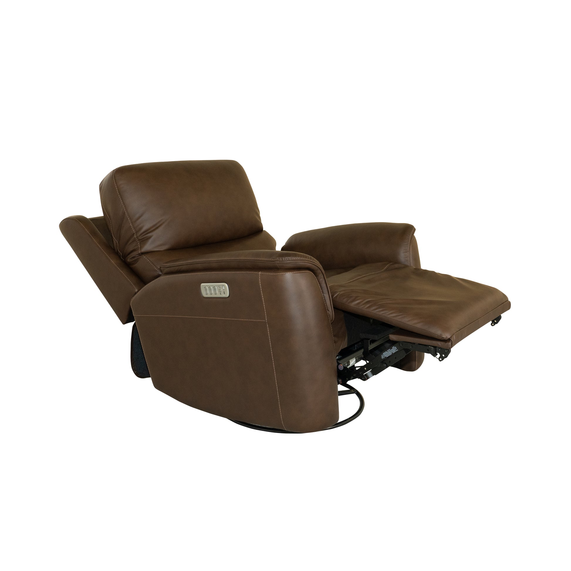 Flexsteel Henry Power Swivel Gliding Recliner with Power Headrest, Lumbar, Heat & Massage