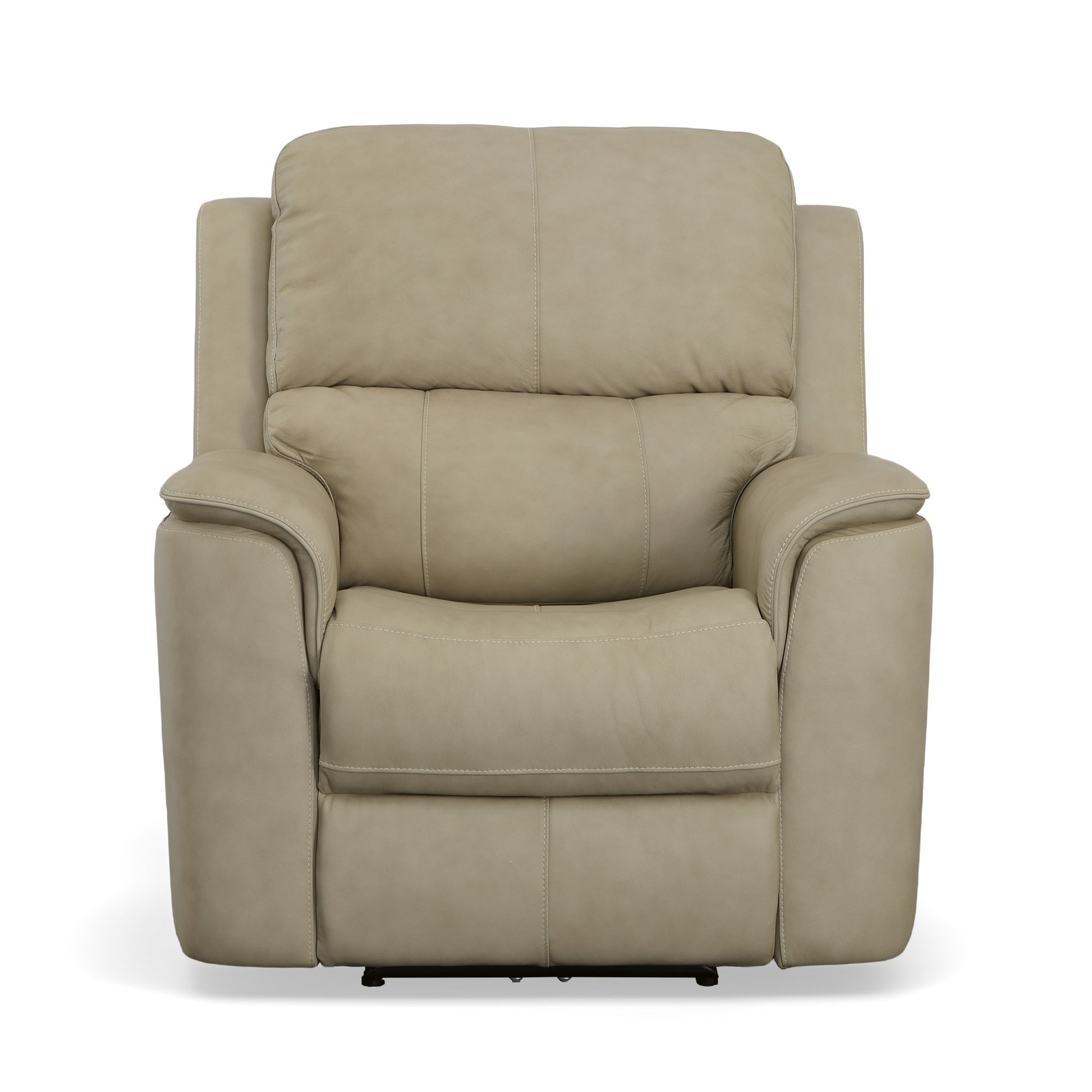 Flexsteel Henry Leather Power Recliner with Power Headrest & Lumbar