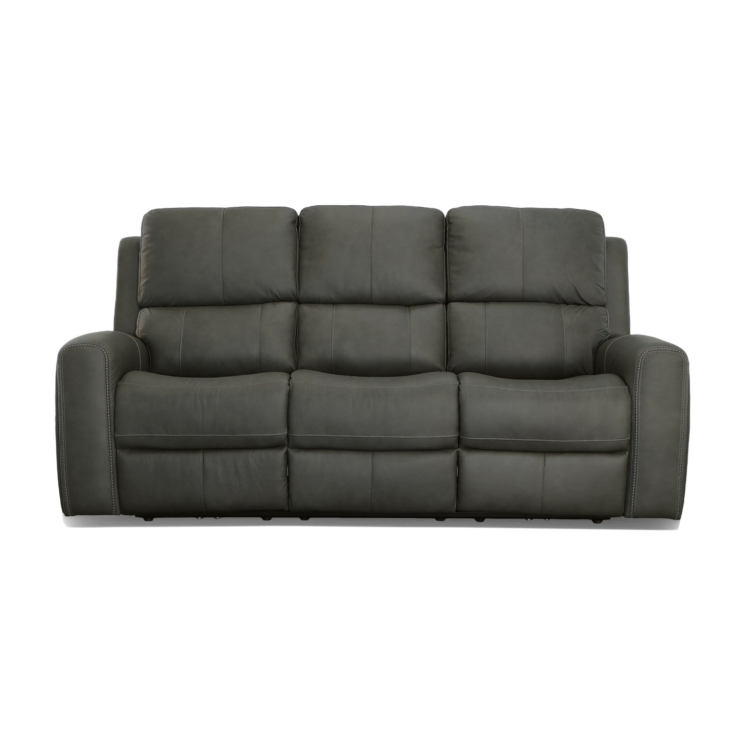 Flexsteel Linden Leather Power Reclining Sofa with Power Headrests & Lumbar