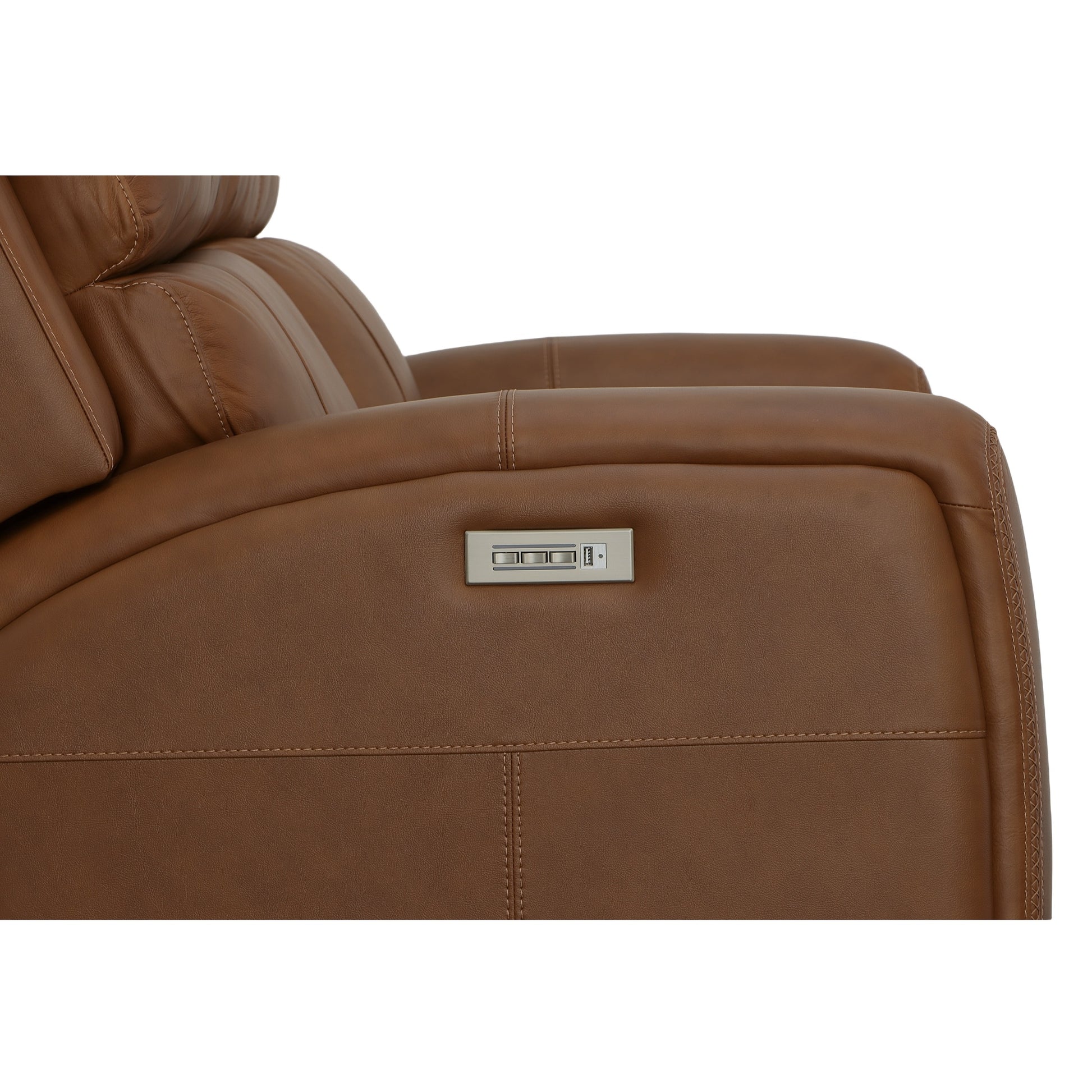 Flexsteel Linden Power Reclining Loveseat with Power Headrests & Lumbar