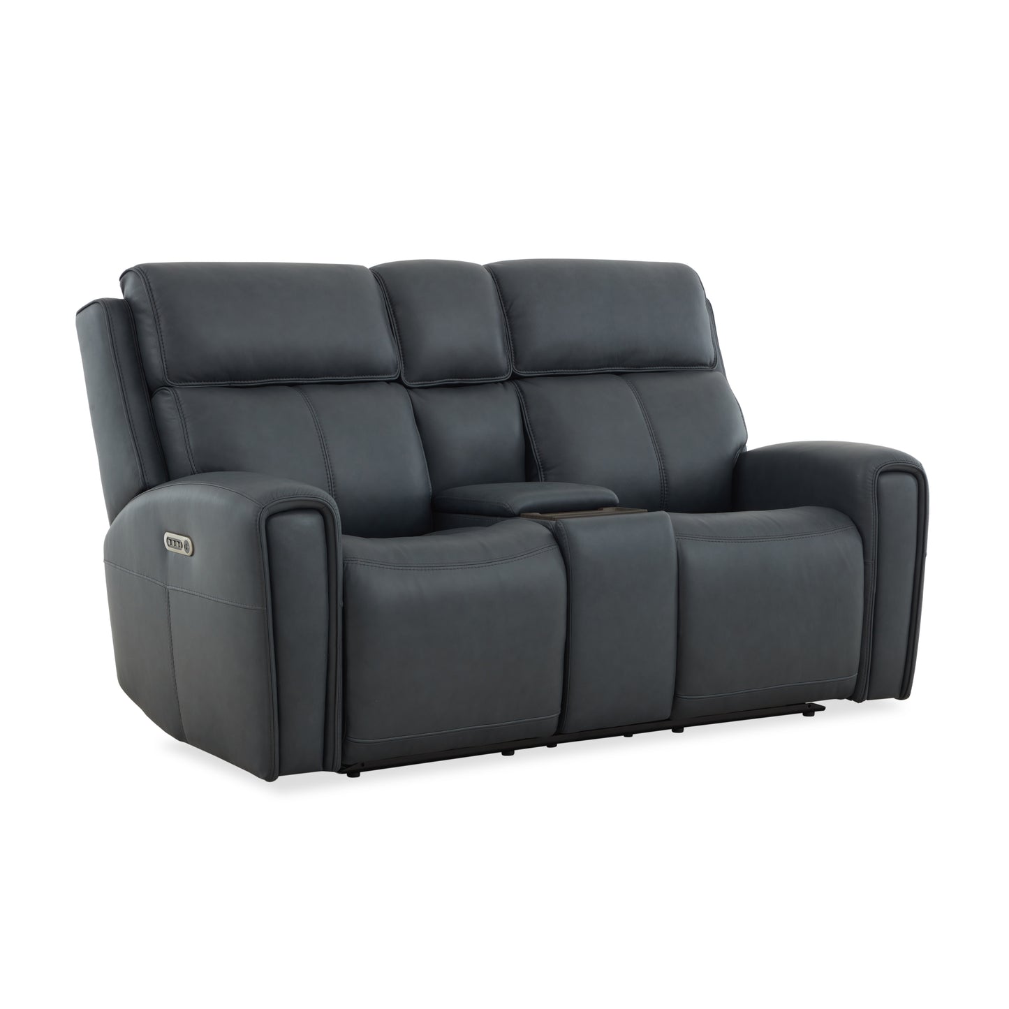 Flexsteel Warren Power Reclining Loveseat with Console, Power Headrest & Lumbar