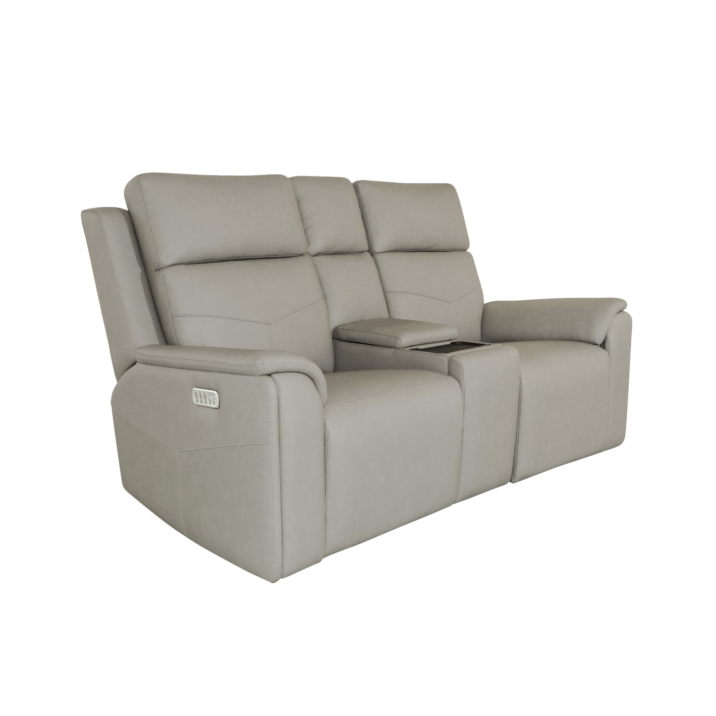 Flexsteel Vernon Power Reclining Loveseat with Console, Power Headrests, Lumbar, Heat & Massage