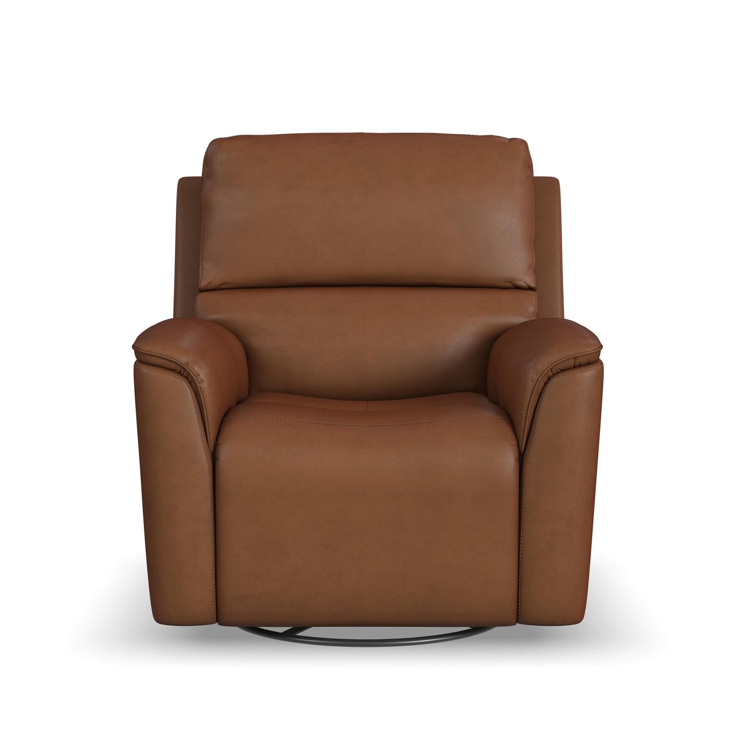 Flexsteel Henry Leather Power Swivel Gliding Recliner with Power Headrest, Lumbar, Heat & Massage