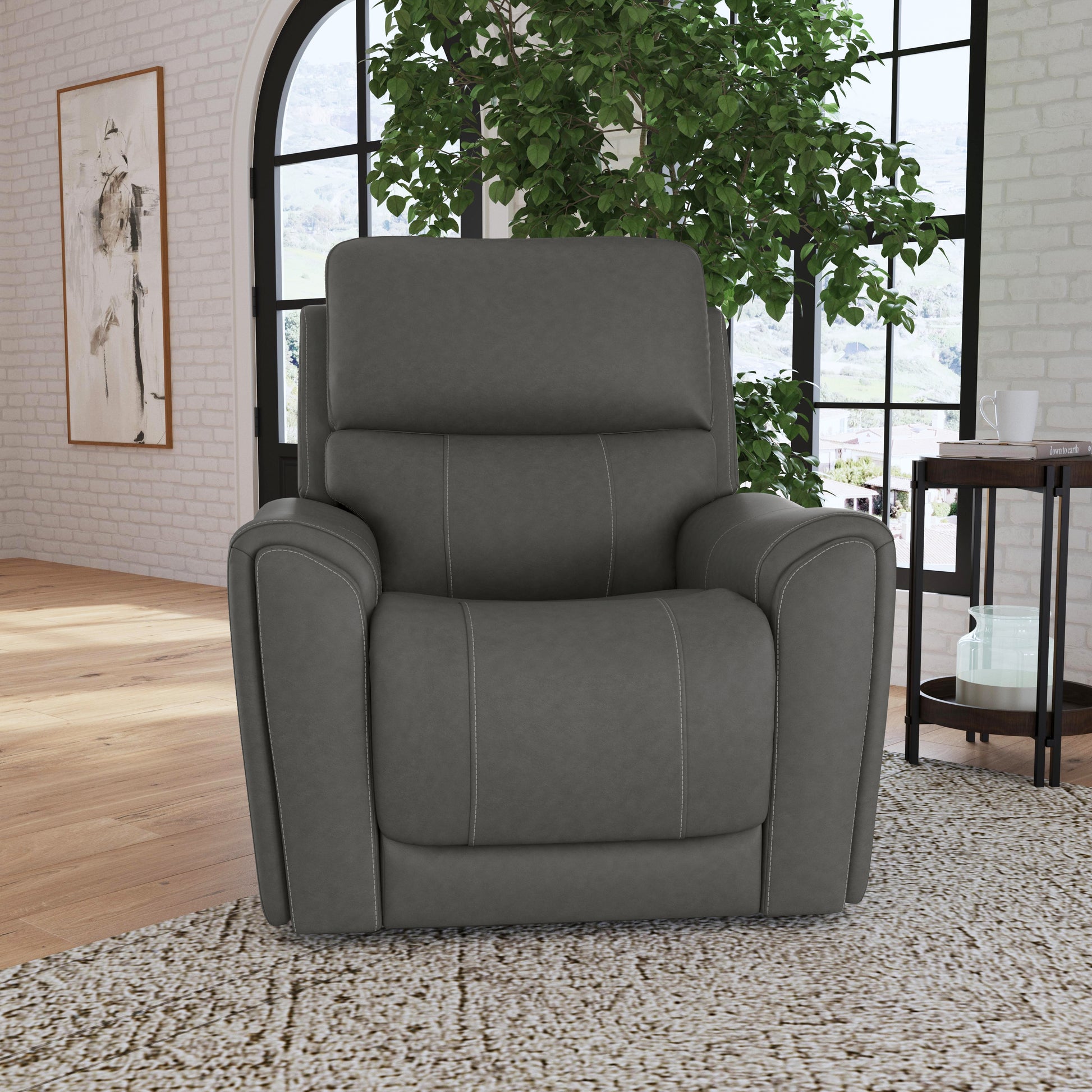 Flexsteel Carter Power Recliner with Power Headrest & Lumbar