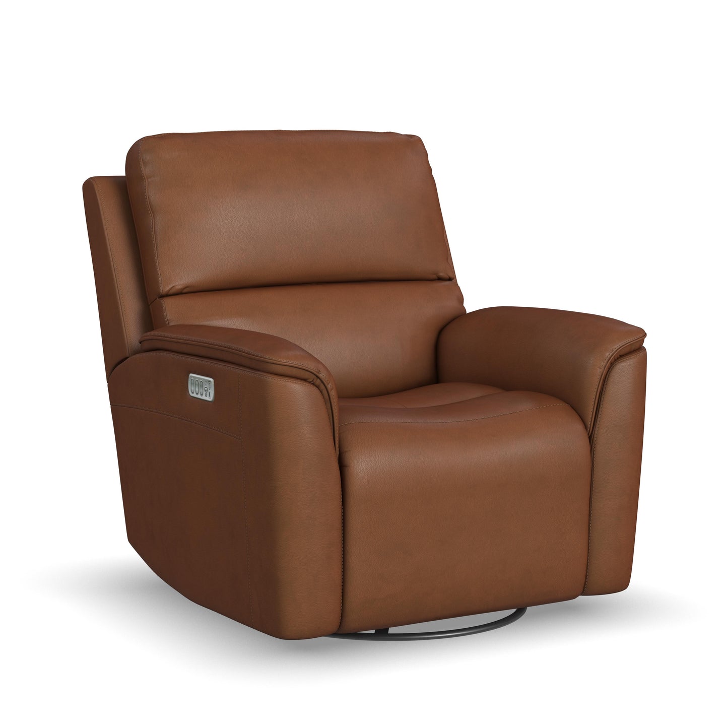 Flexsteel Henry Power Swivel Gliding Recliner with Power Headrest, Lumbar, Heat & Massage