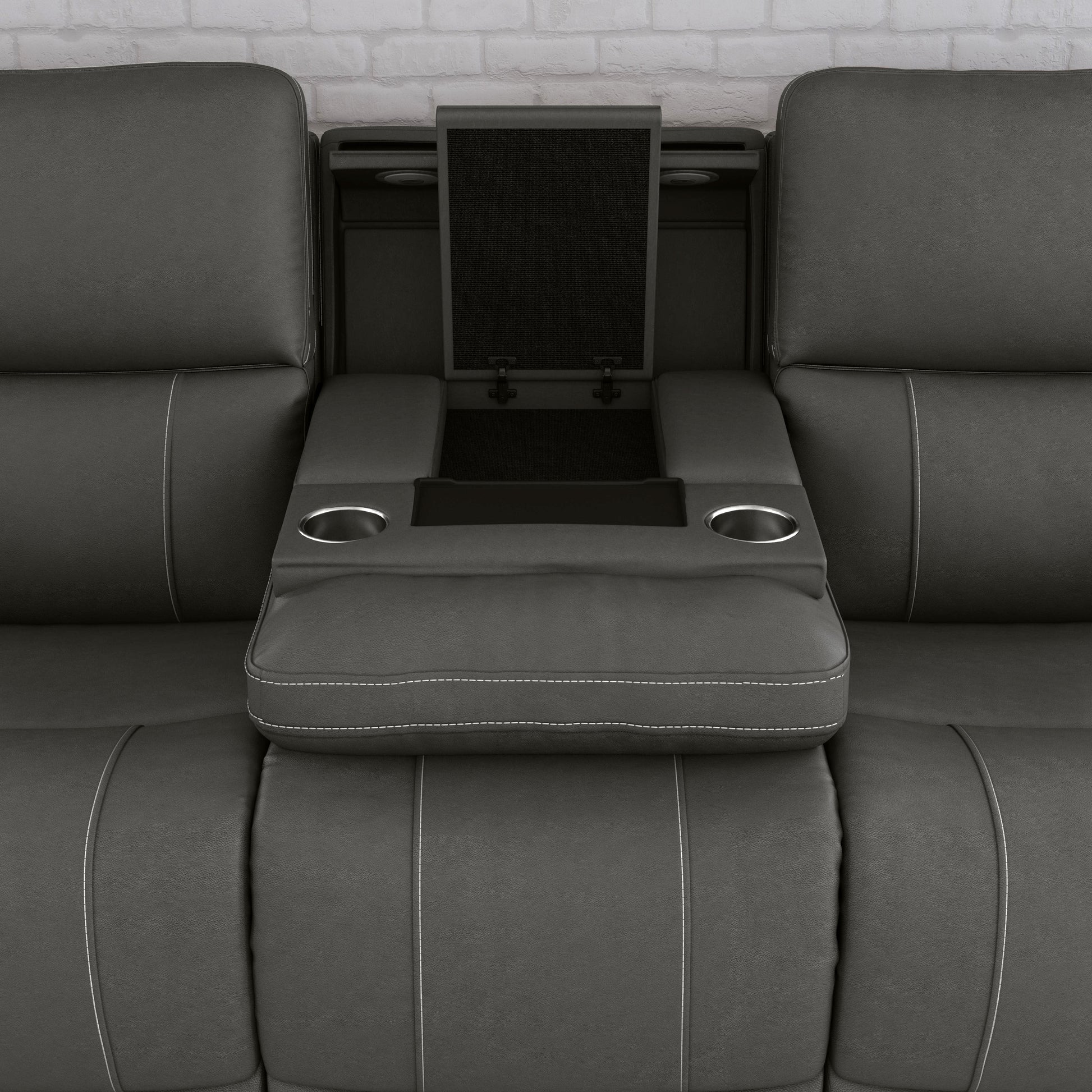 Flexsteel Carter Power Reclining Sofa with Console & Power Headrests & Lumbar
