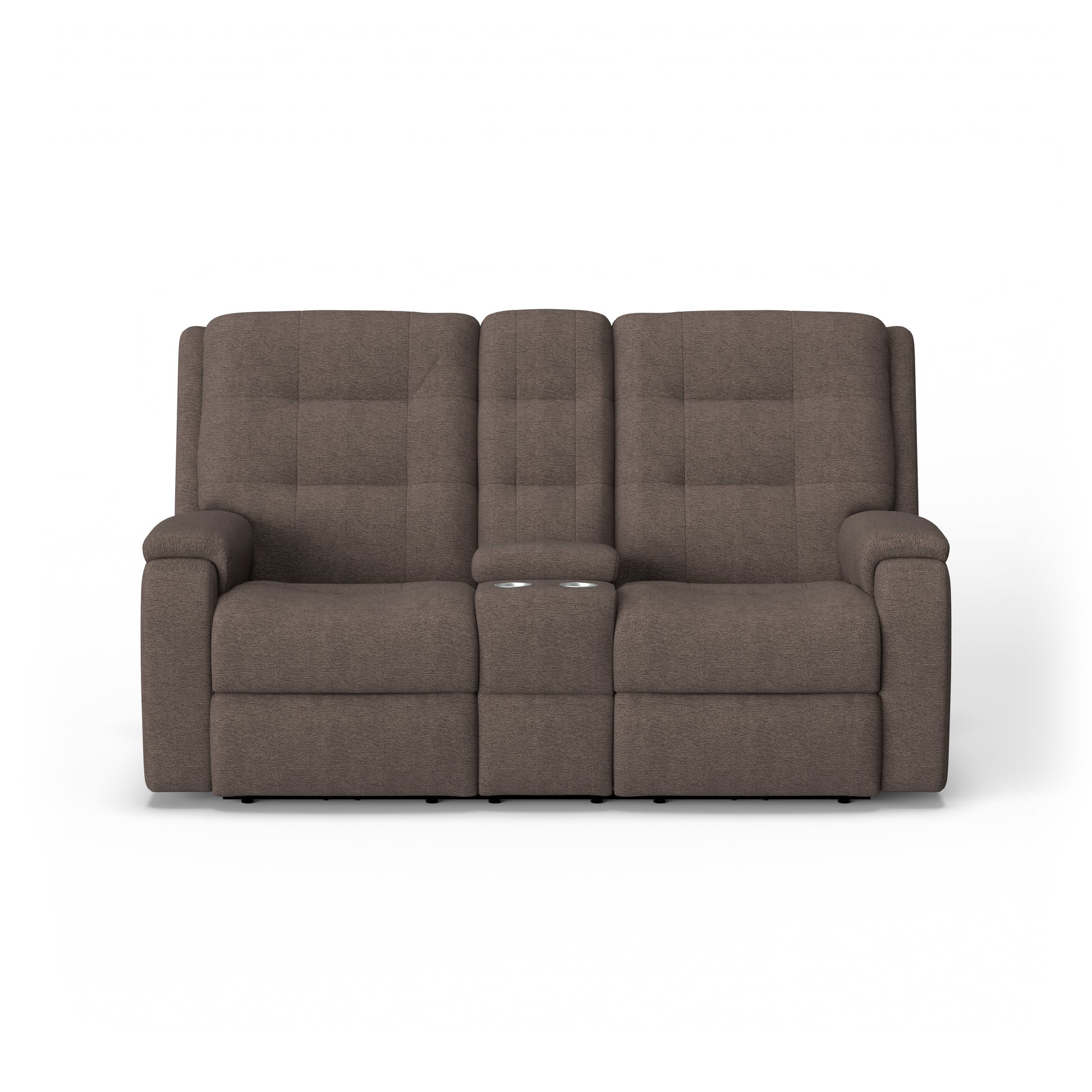 Flexsteel Arlo Power Reclining Loveseat with Console, Power Headrest & Lumbar