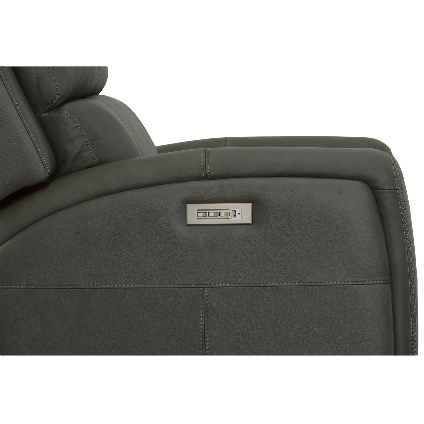 Flexsteel Linden Leather Power Recliner with Power Headrest & Lumbar