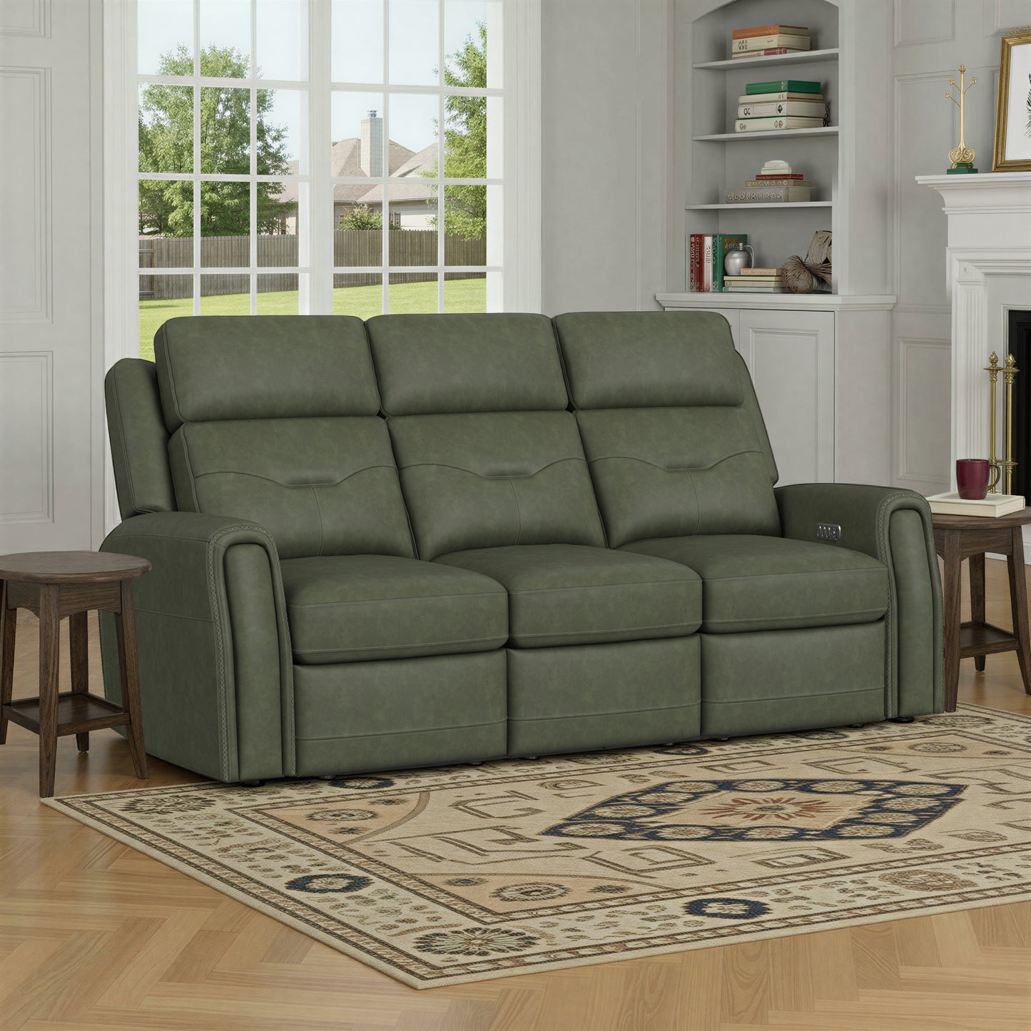 Flexsteel Felix Power Reclining Sofa with Power Headrest, Lumbar, Heat & Massage