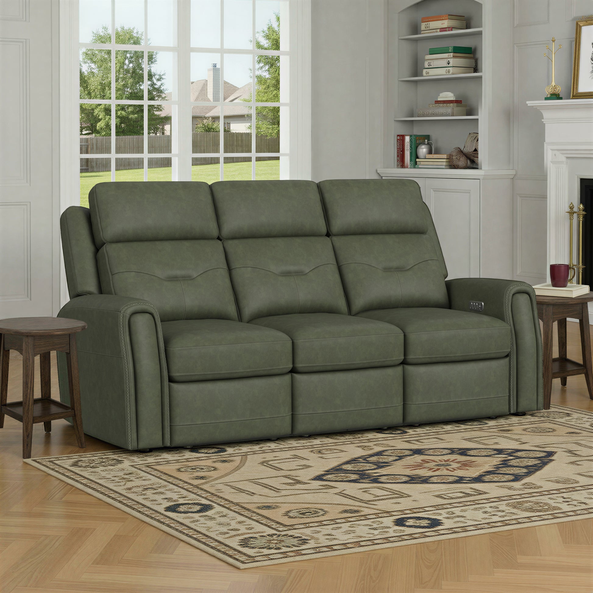 Flexsteel Felix Power Reclining Sofa with Power Headrest, Lumbar, Heat & Massage