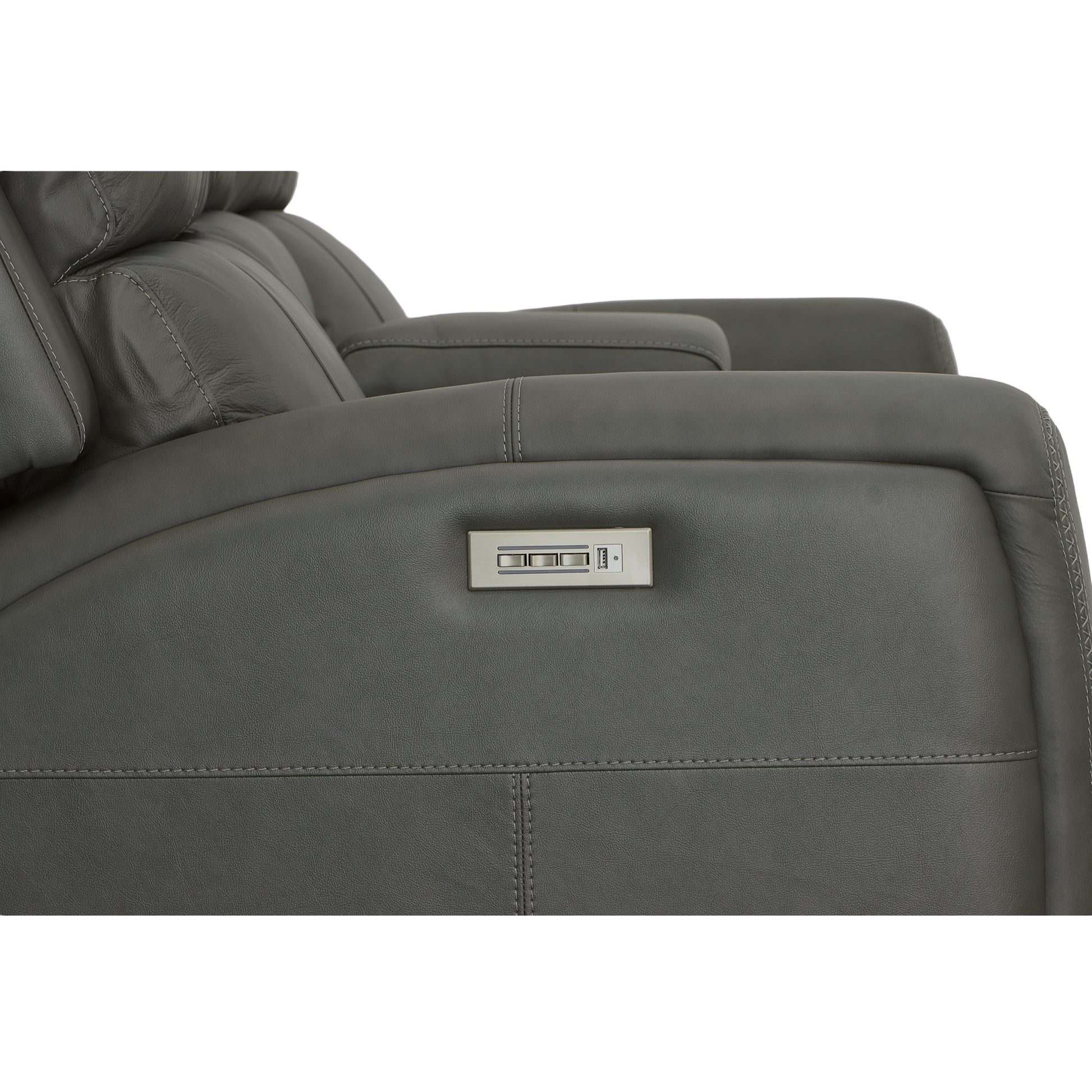 Flexsteel Linden Power Reclining Loveseat with Console & Power Headrests & Lumbar