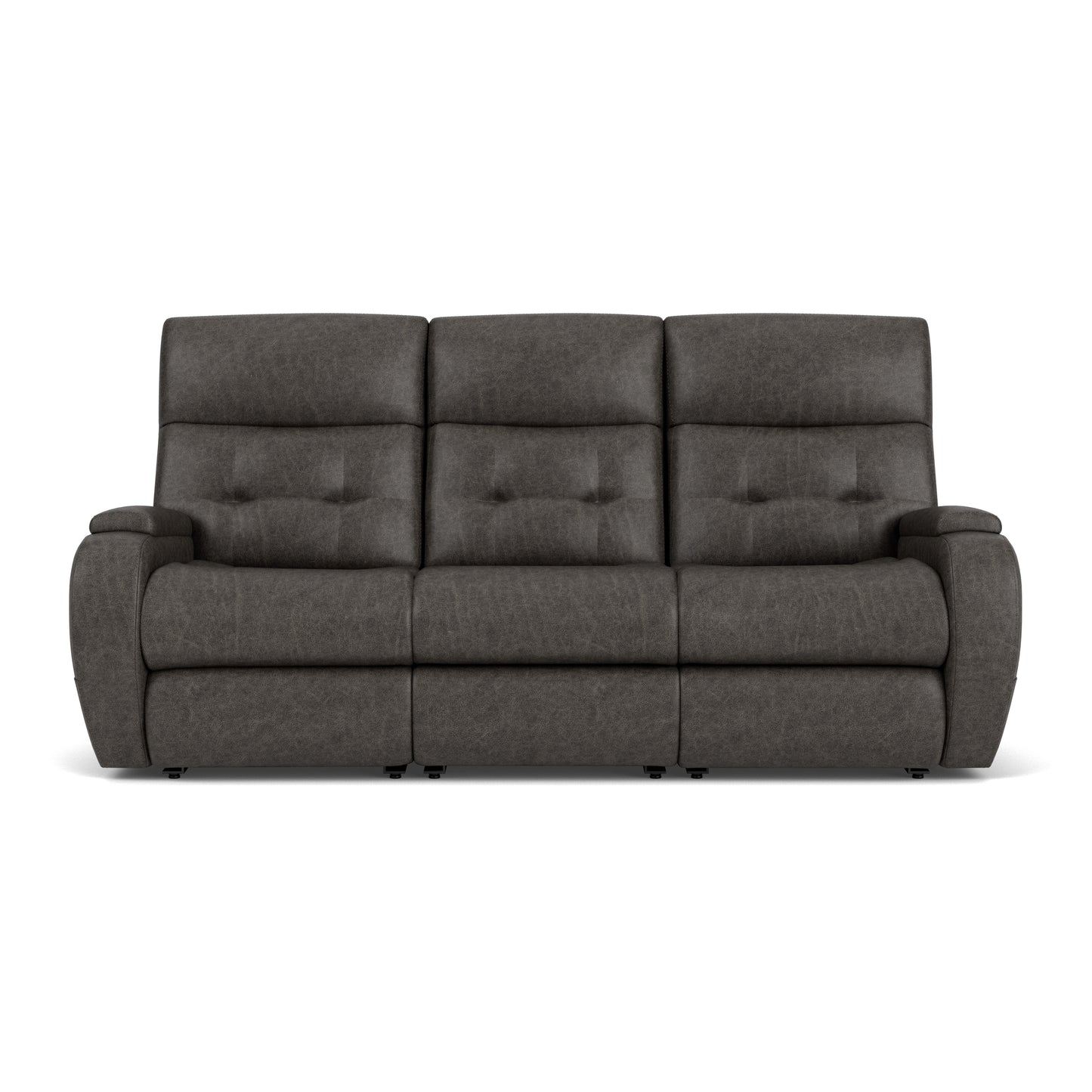 Flexsteel Strait Power Reclining Sofa with Power Headrests