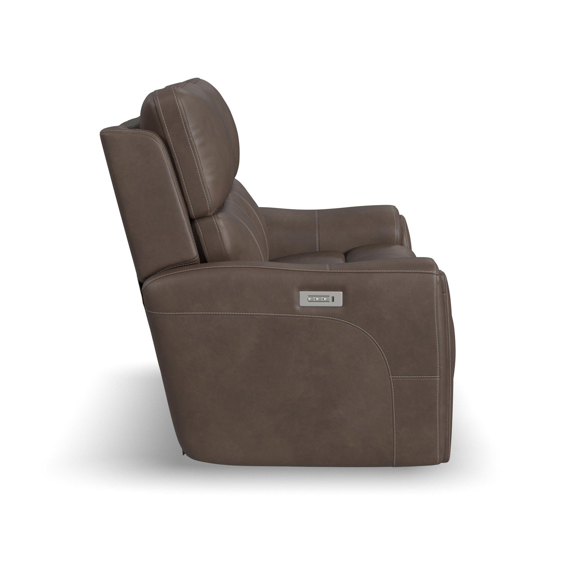 Flexsteel Carter Power Reclining Loveseat with Power Headrests & Lumbar