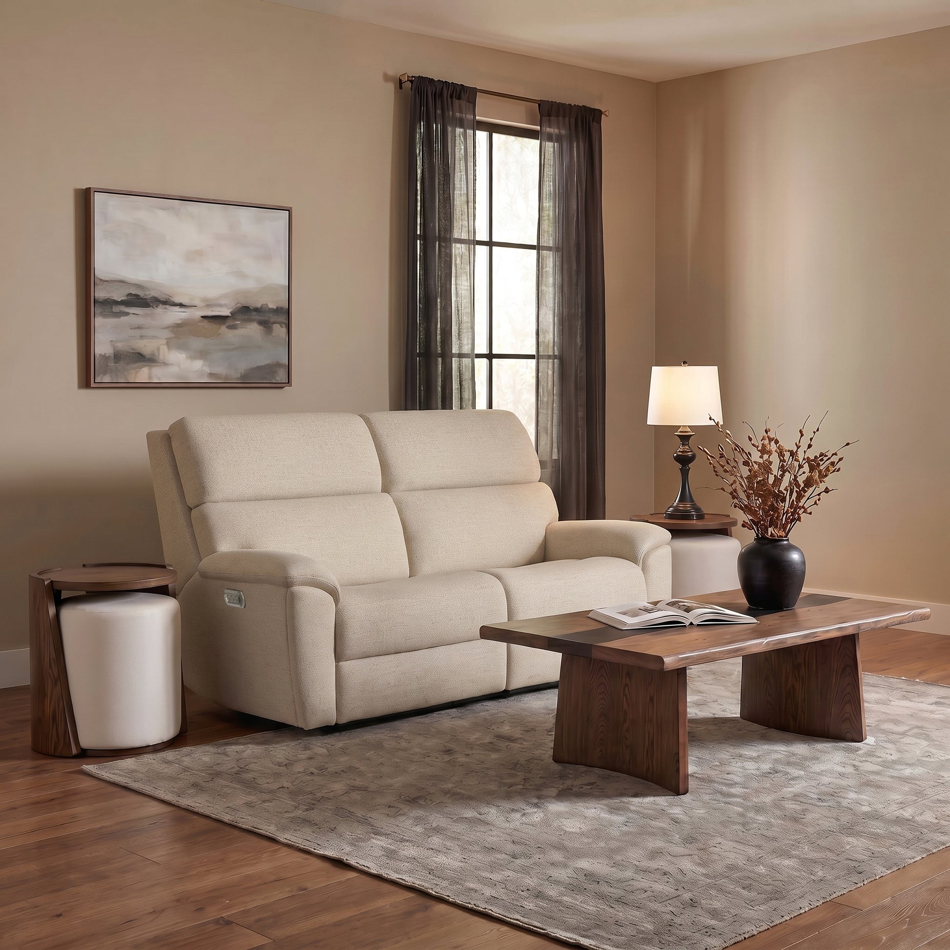 Flexsteel Porter Power Reclining Loveseat with Power Headrests & Lumbar