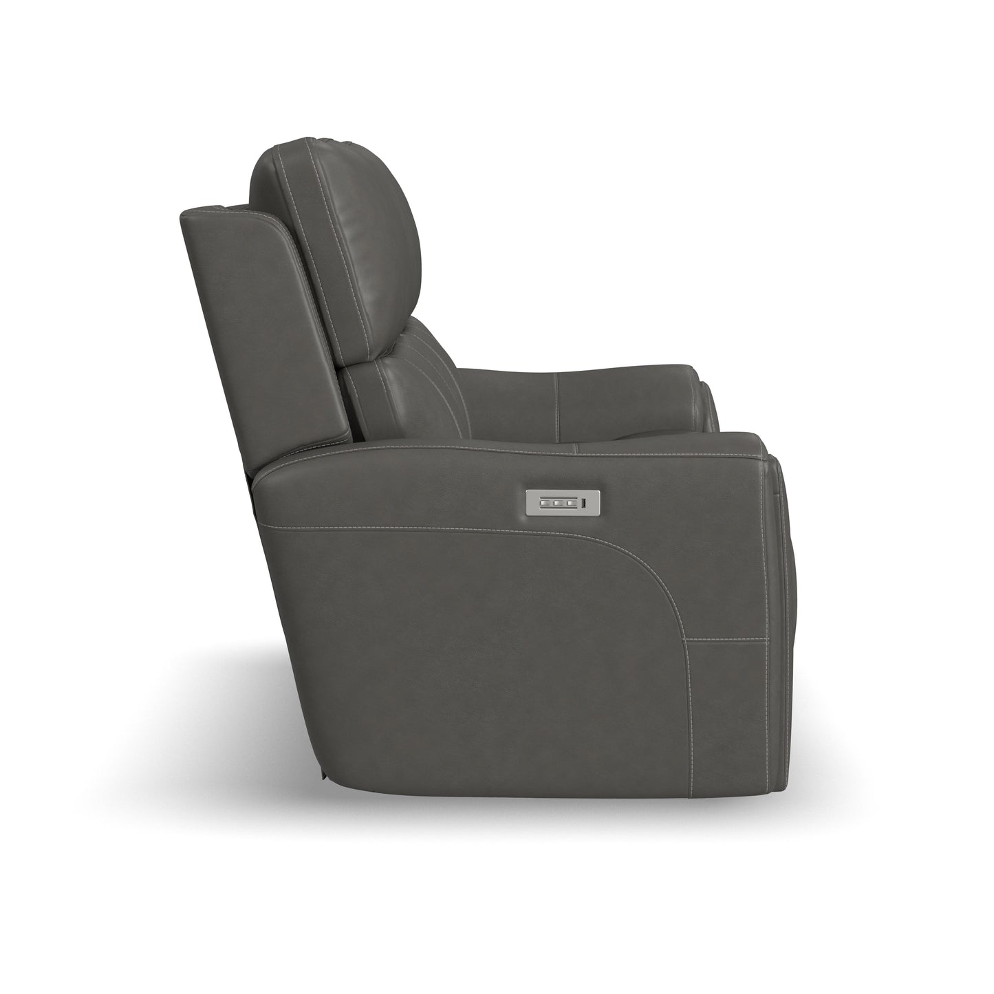 Flexsteel Carter Power Reclining Loveseat with Power Headrests & Lumbar