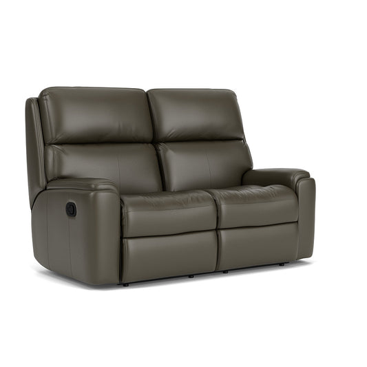 Rio Leather Reclining Loveseat - Dark Brown