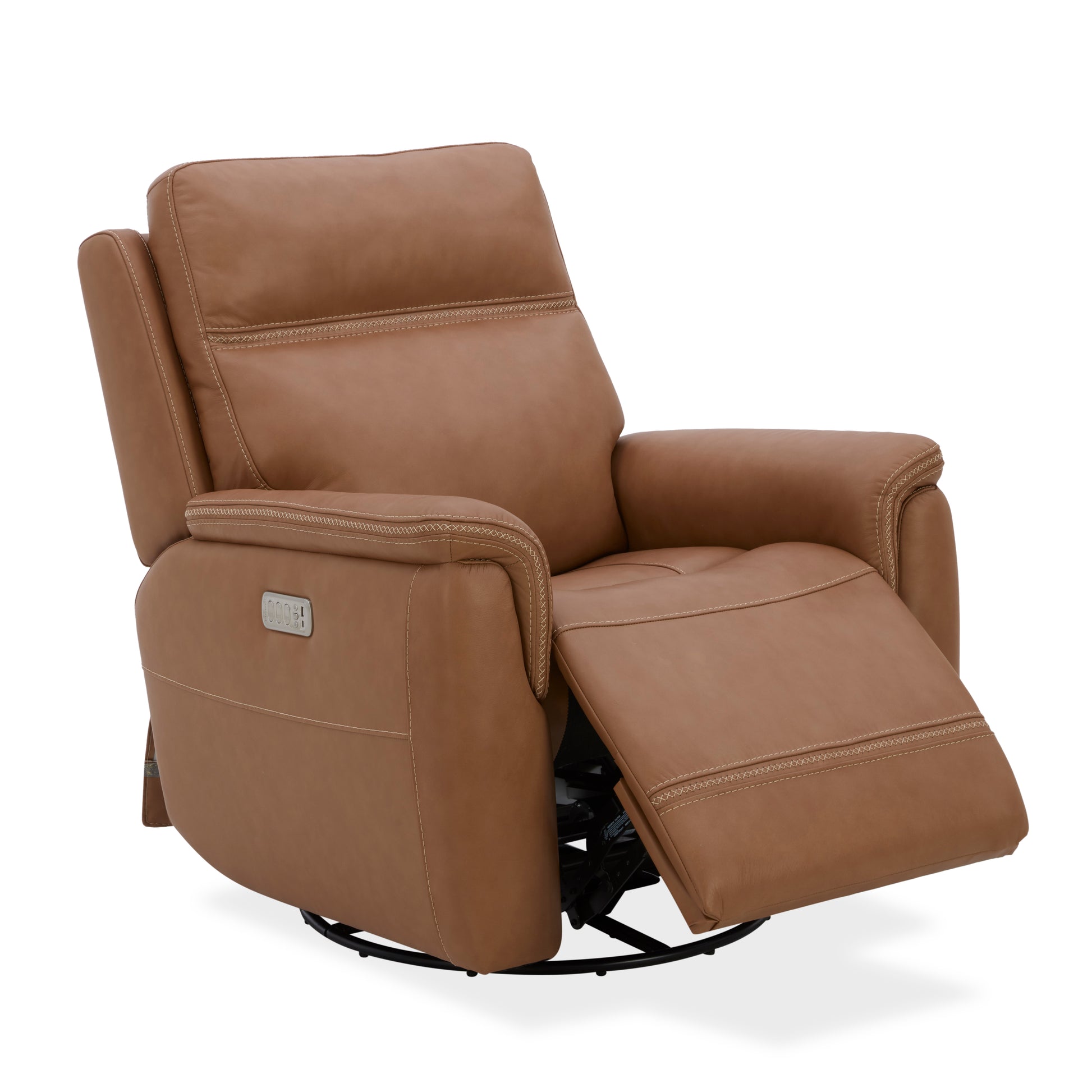 Flexsteel Sawyer Swivel Glider with Power Headrest, Lumbar, Heat & Massage