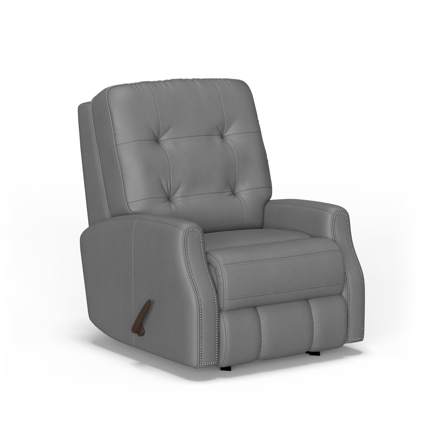 Devon Leather Rocking Recliner - Light Grey