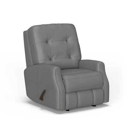 Devon Leather Rocking Recliner - Light Grey