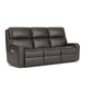 Rio Leather Power Reclining Sofa with Power Headrests - Smoke