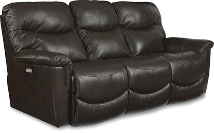 James Leather Reclining Sofa — Yellowstone Charcoal