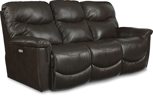 James Leather Reclining Sofa — Yellowstone Charcoal