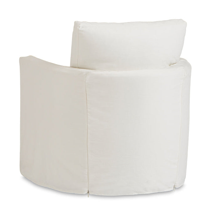 back view white arm chair