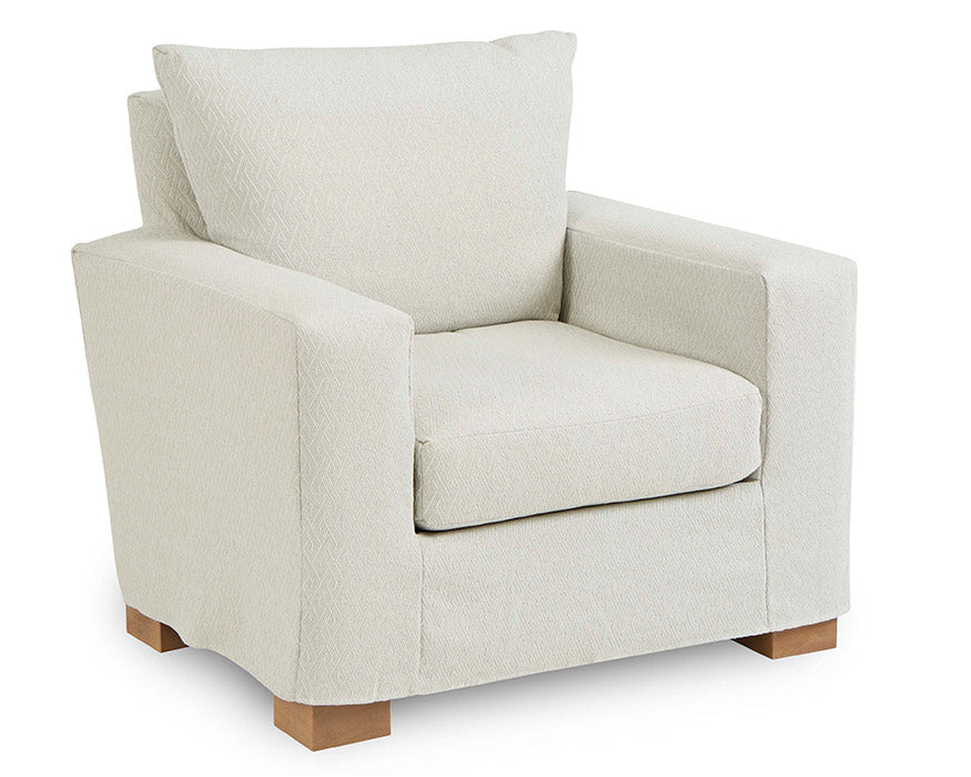 Beige armchair on a white background