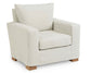 Beige armchair on a white background