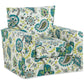 Patterned armchair with paisley design on a white background
