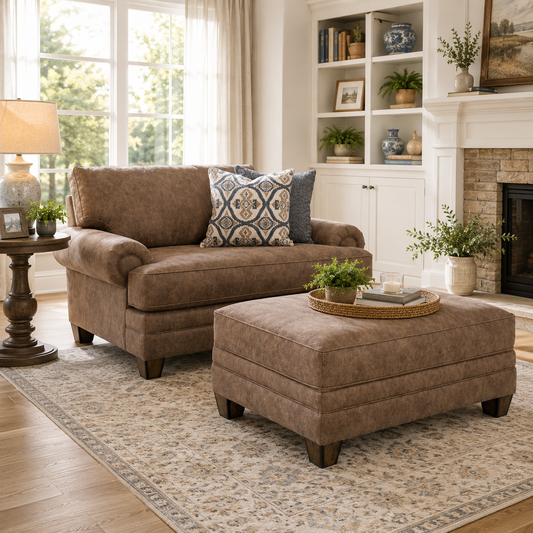 Sicily Chair 1/2 and Ottoman