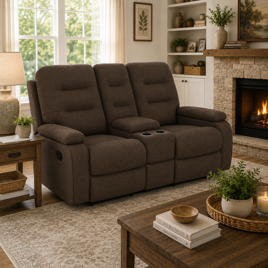 Kerrie Reclining Loveseat with Console