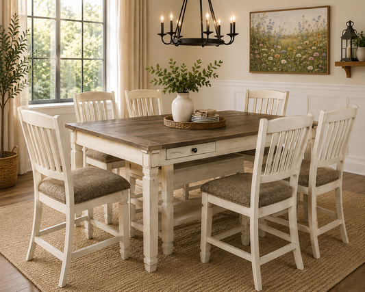 Bolanburg Counter Height Dining Table and 6 Barstools